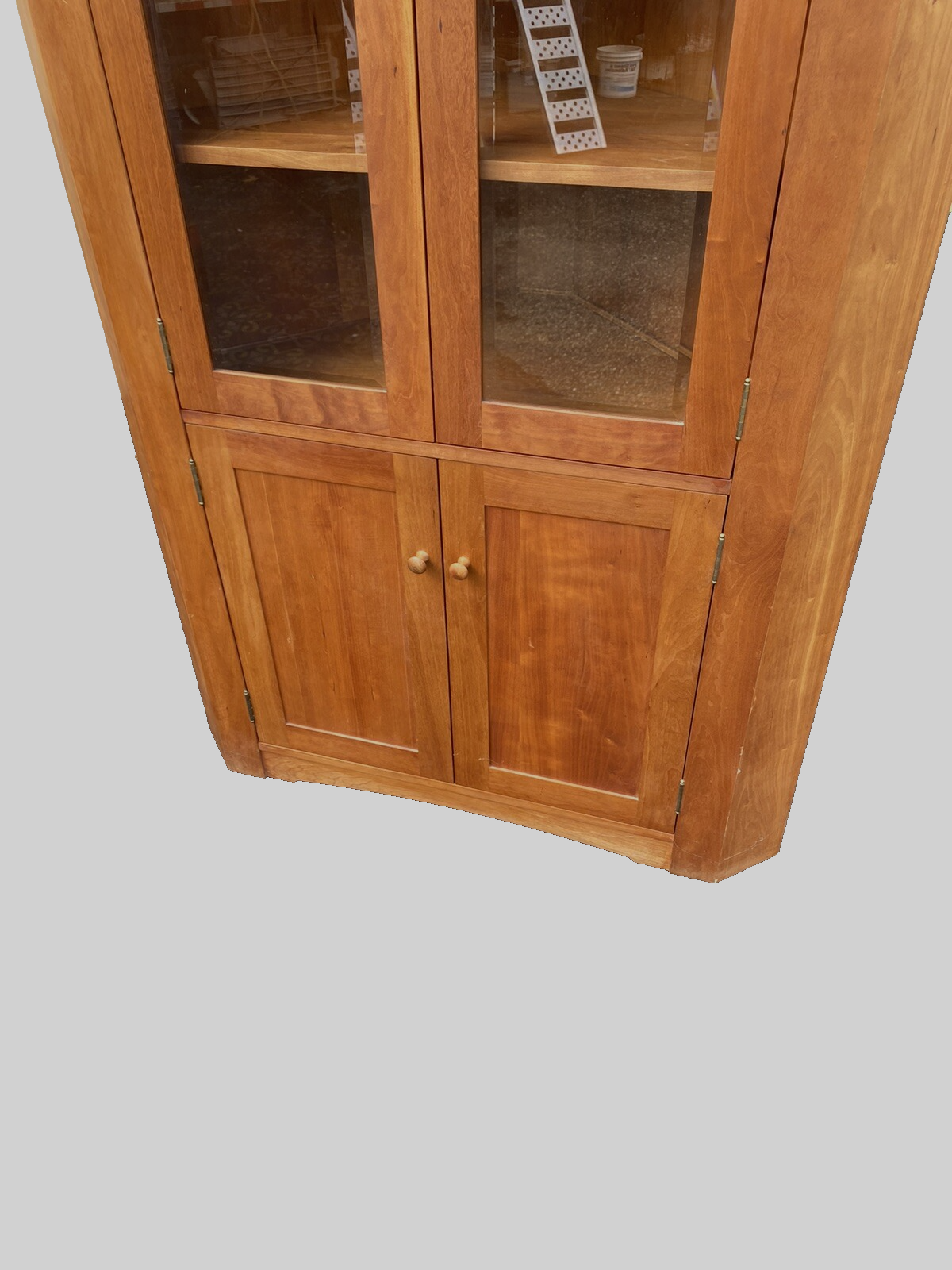 64298 Solid Cherry Corner China Cabinet