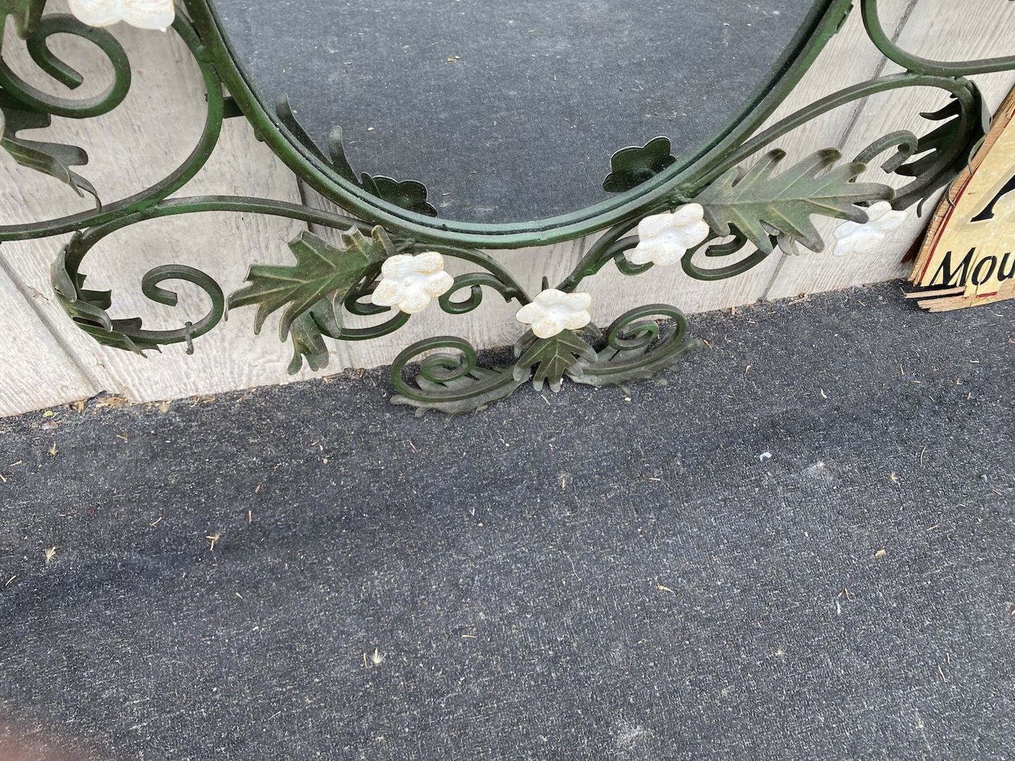 66532   Metal Mid Century Modern Metal Decorator Mirror