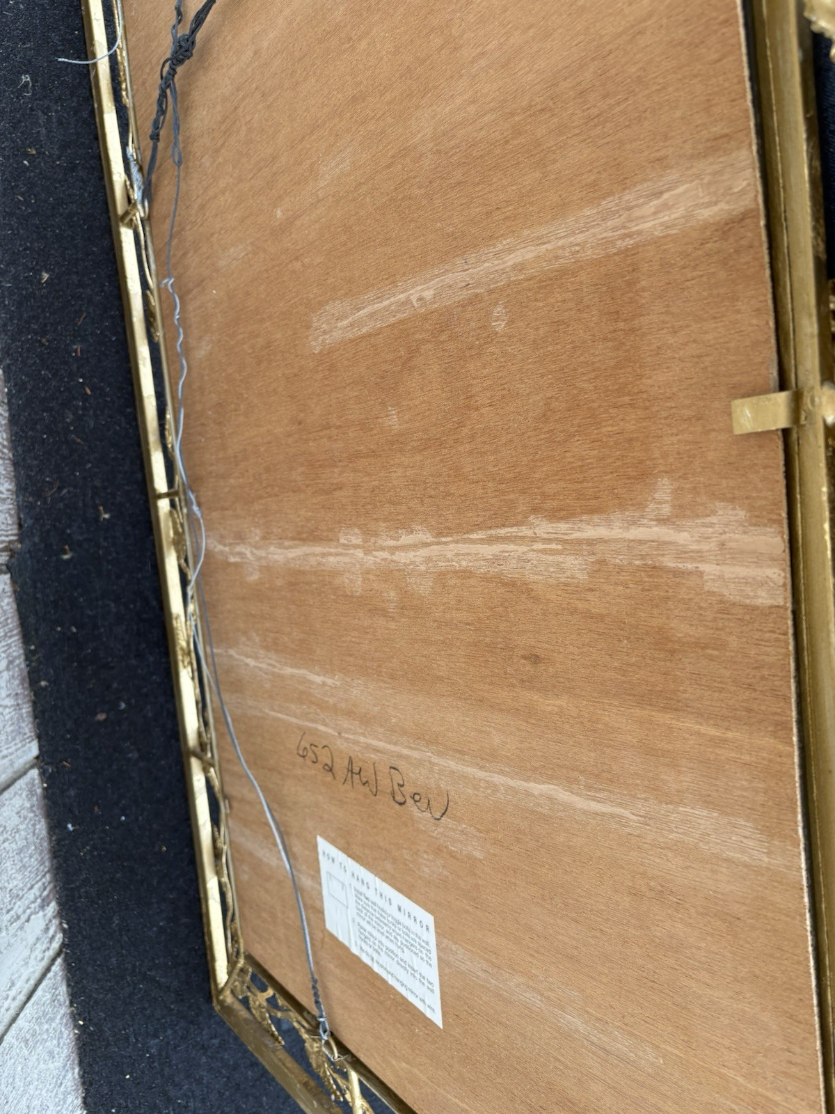 66706 Fancy Gold Decorator Metal Mirror with Leafs