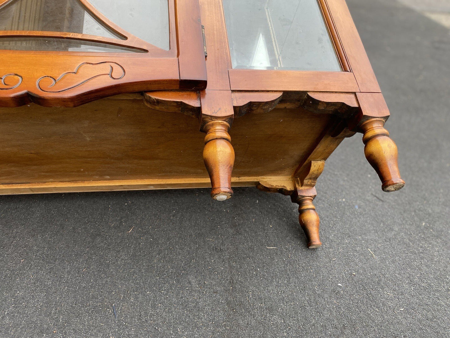 64779 Inlaid Cherry Curio Console Sideboard