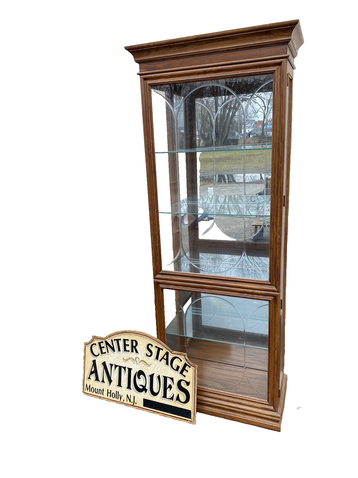 65088   BN 02:     Etched Glass Reinisch Oak  Curio China Cabinet