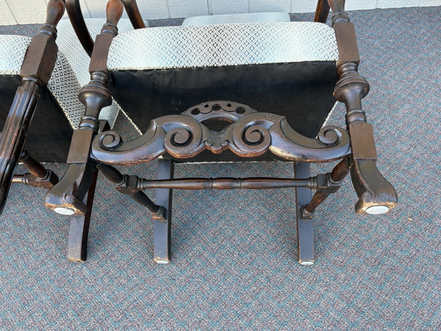 66083 PAIR Antique Throne Armchair Chair s