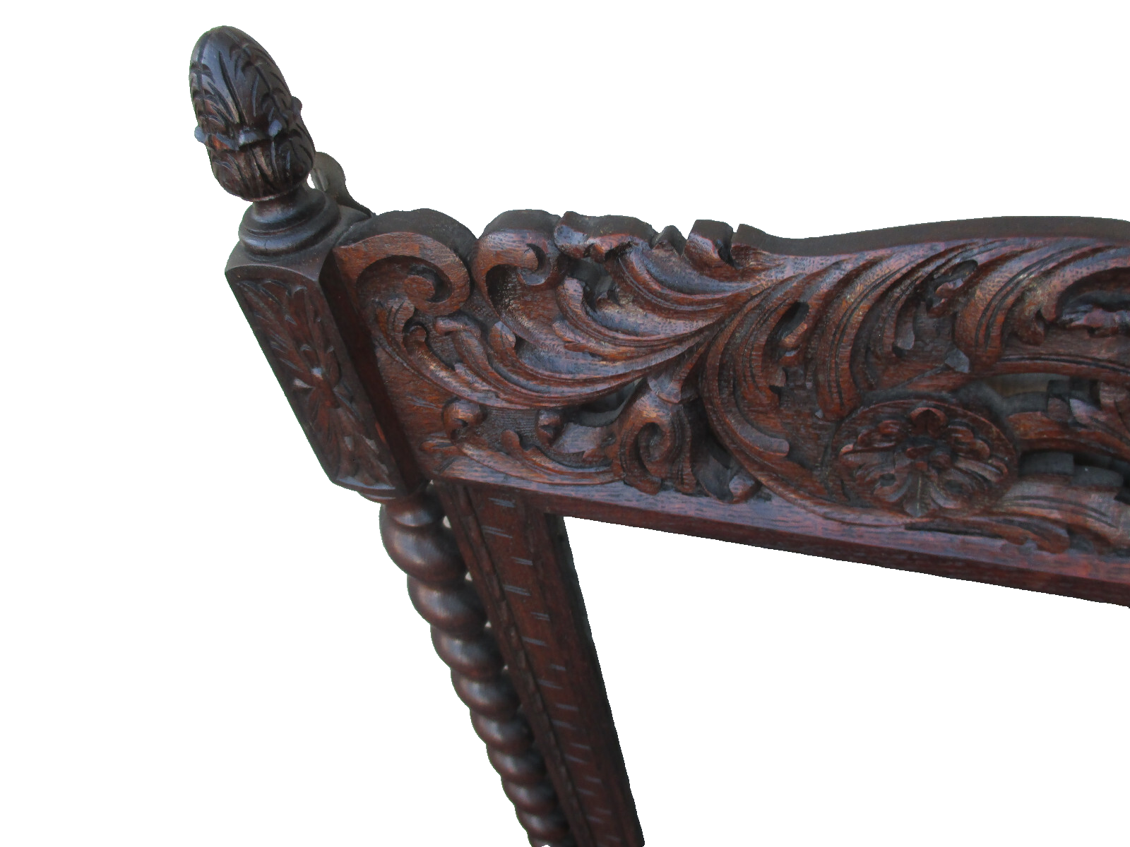 64039   Antique Oak Hand Made Mirror with Cherub Carvings