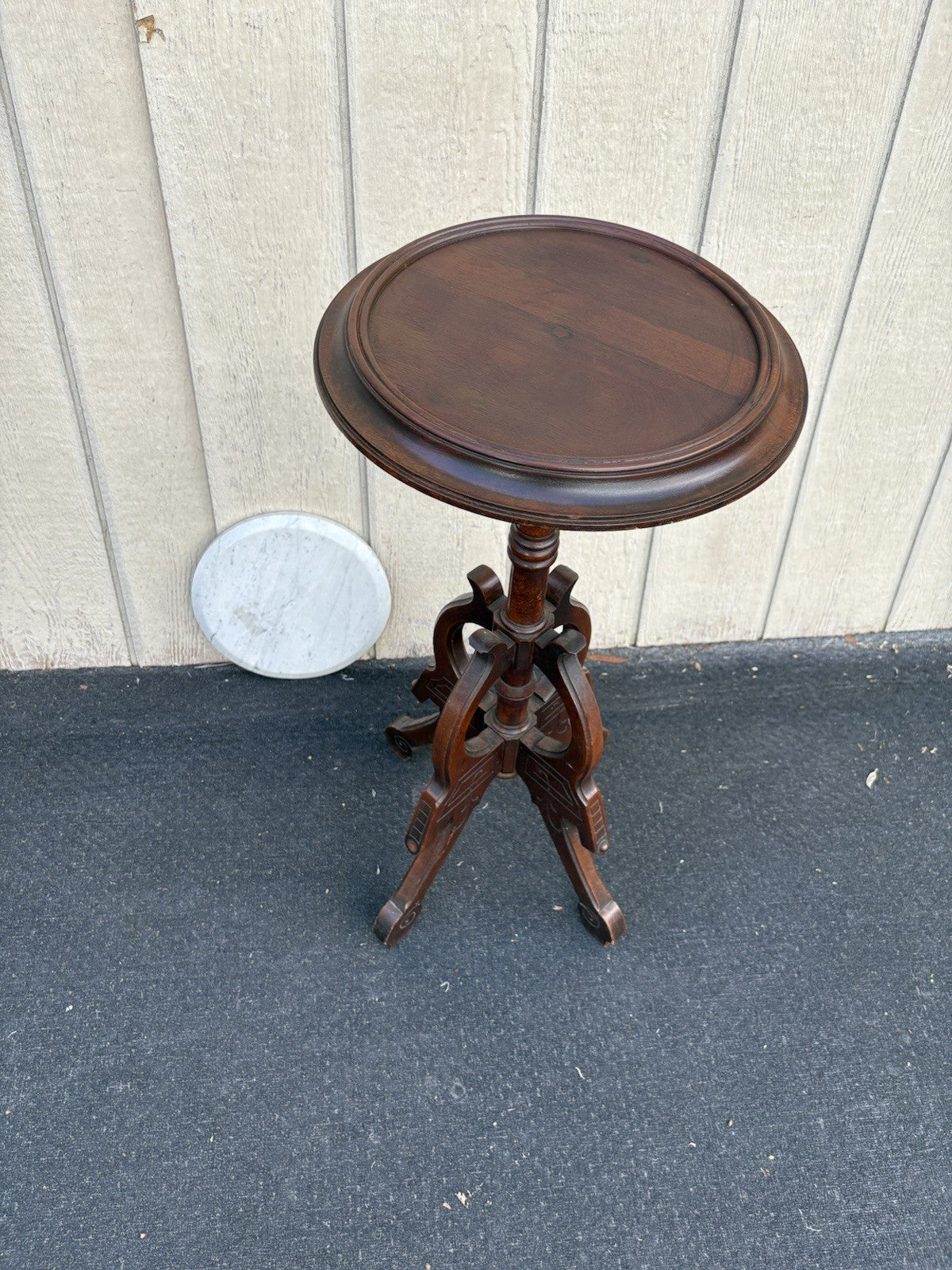 66665  Antique Victorian Marble Top Lamp Table