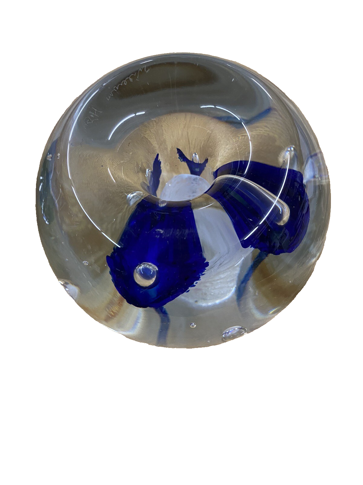 COL WW:      PAIR of  Hand Blown Paperweight  s or Candle Stick Holder s