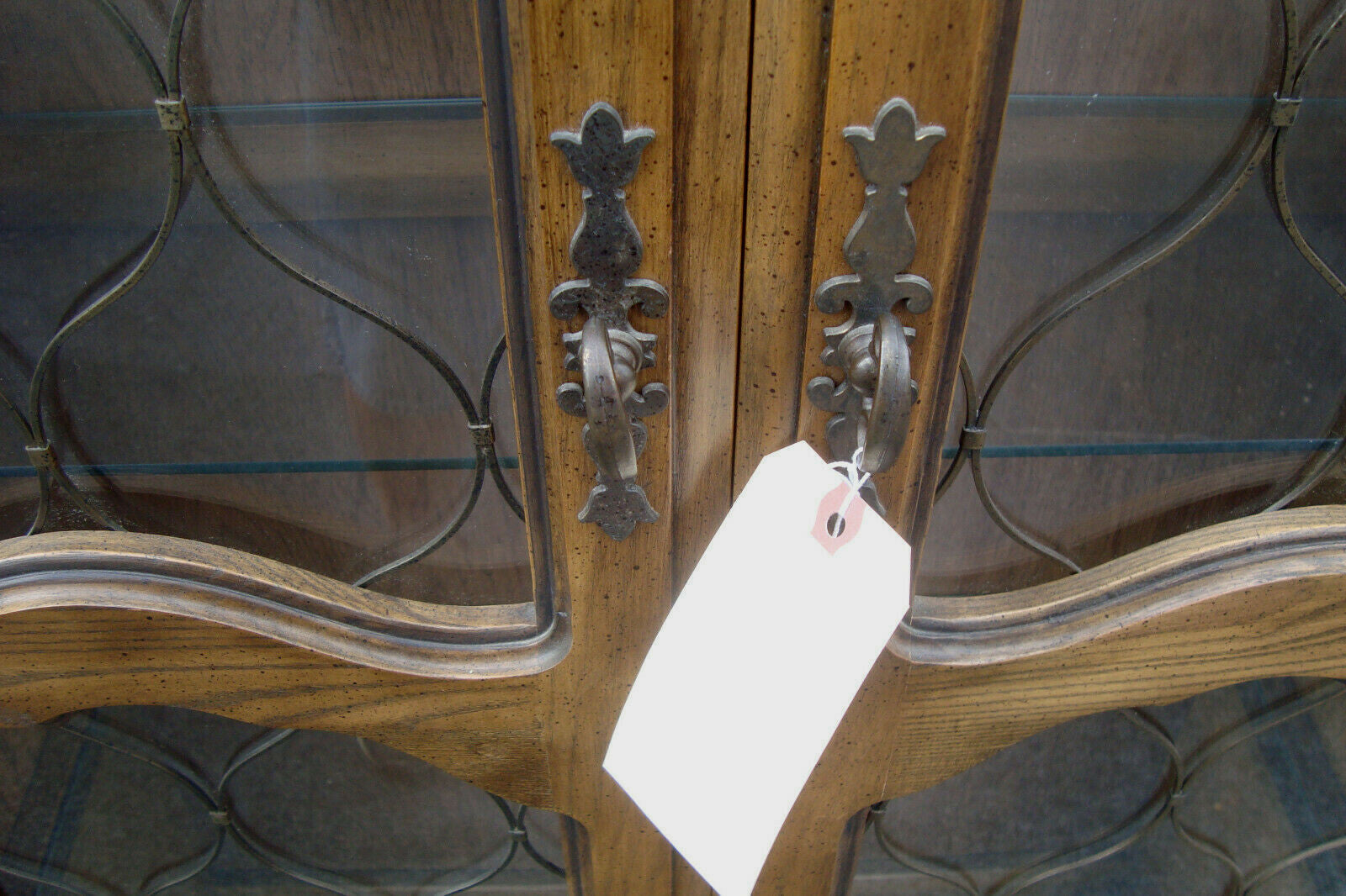 57262   Fancy  Modern Oak Curio China Cabinet with Light