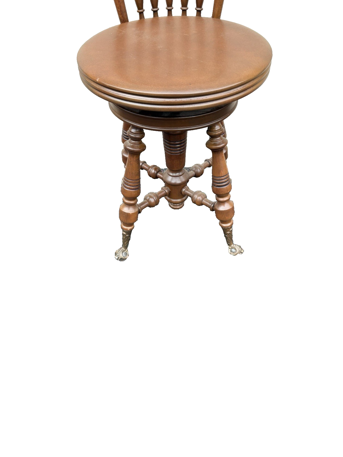 67107 Antique Mahogany Piano Stool Chair Adjustable Seat