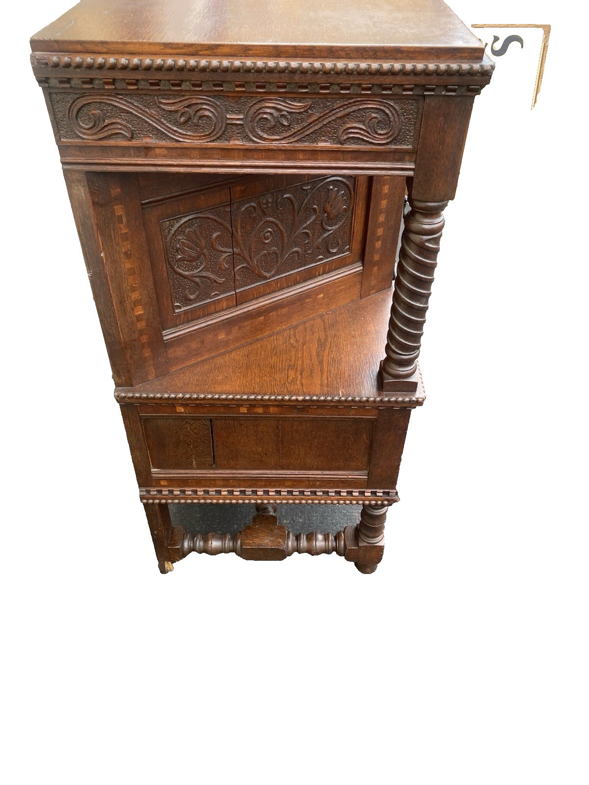 66495 Custom Hand Made Oak Cabinet Sideboard Server Chest