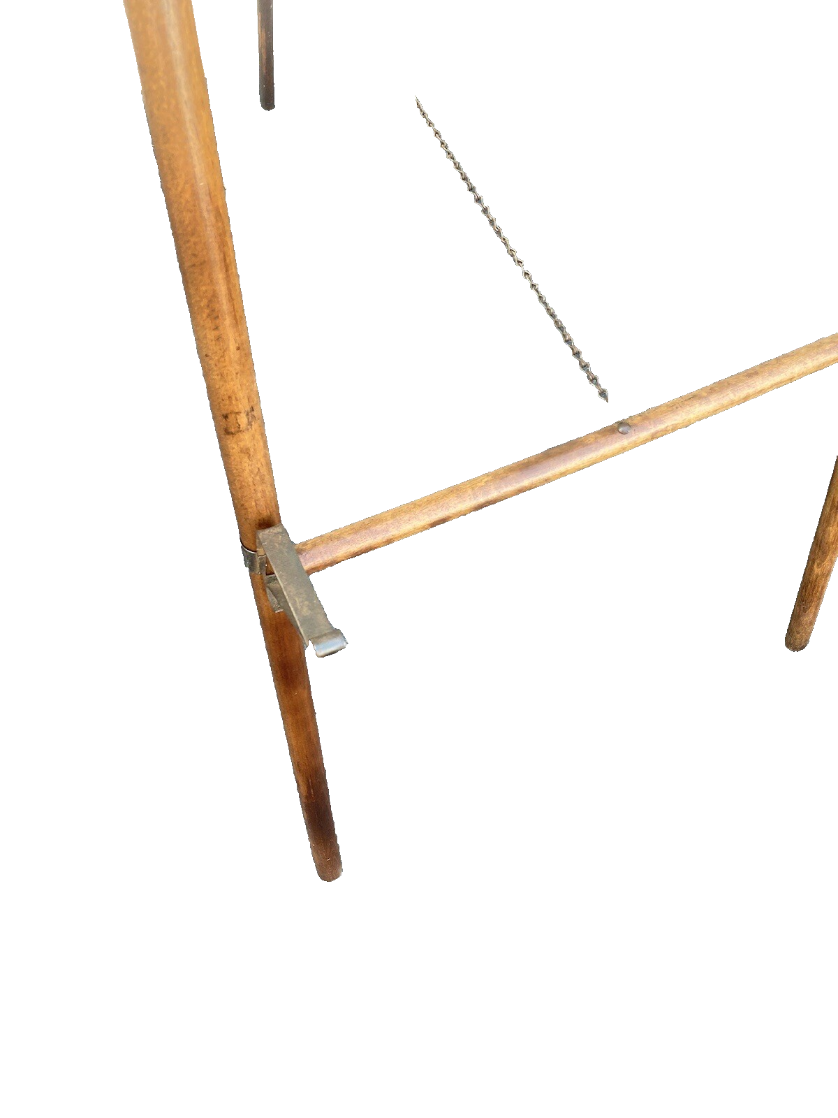 64739  RARE Antique Victorian Oak Stick And Ball Art  Oil Painting EASEL