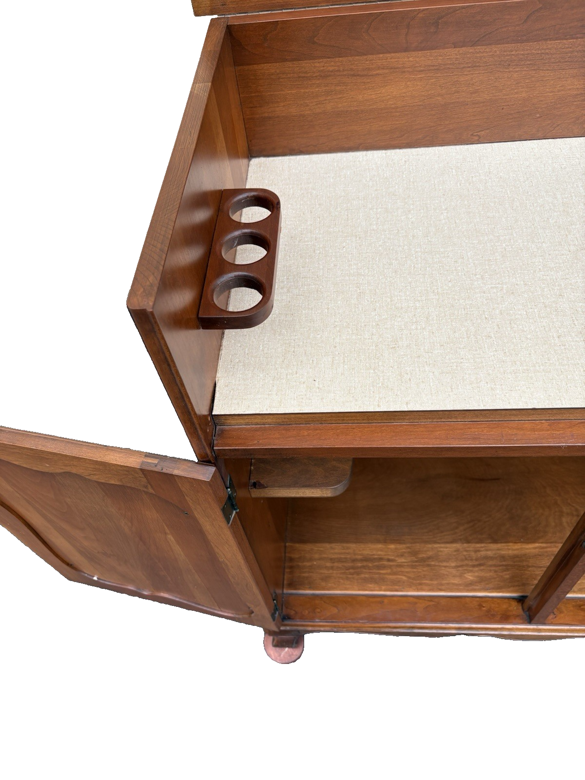 66666 Cherry Lift Top Bar Cart Server Liquor Cabinet