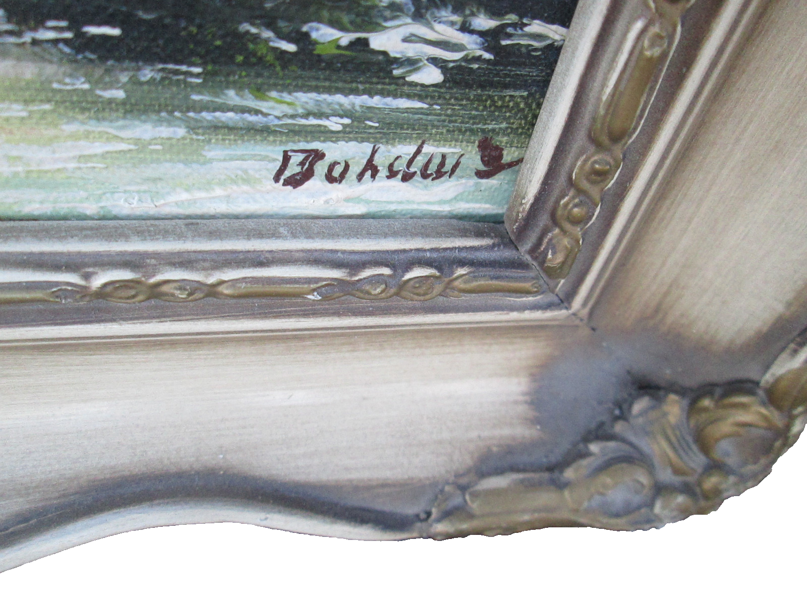 55162  Pair Mid Century French Oil Painting ARTIST  Signed  BOHILUM ??