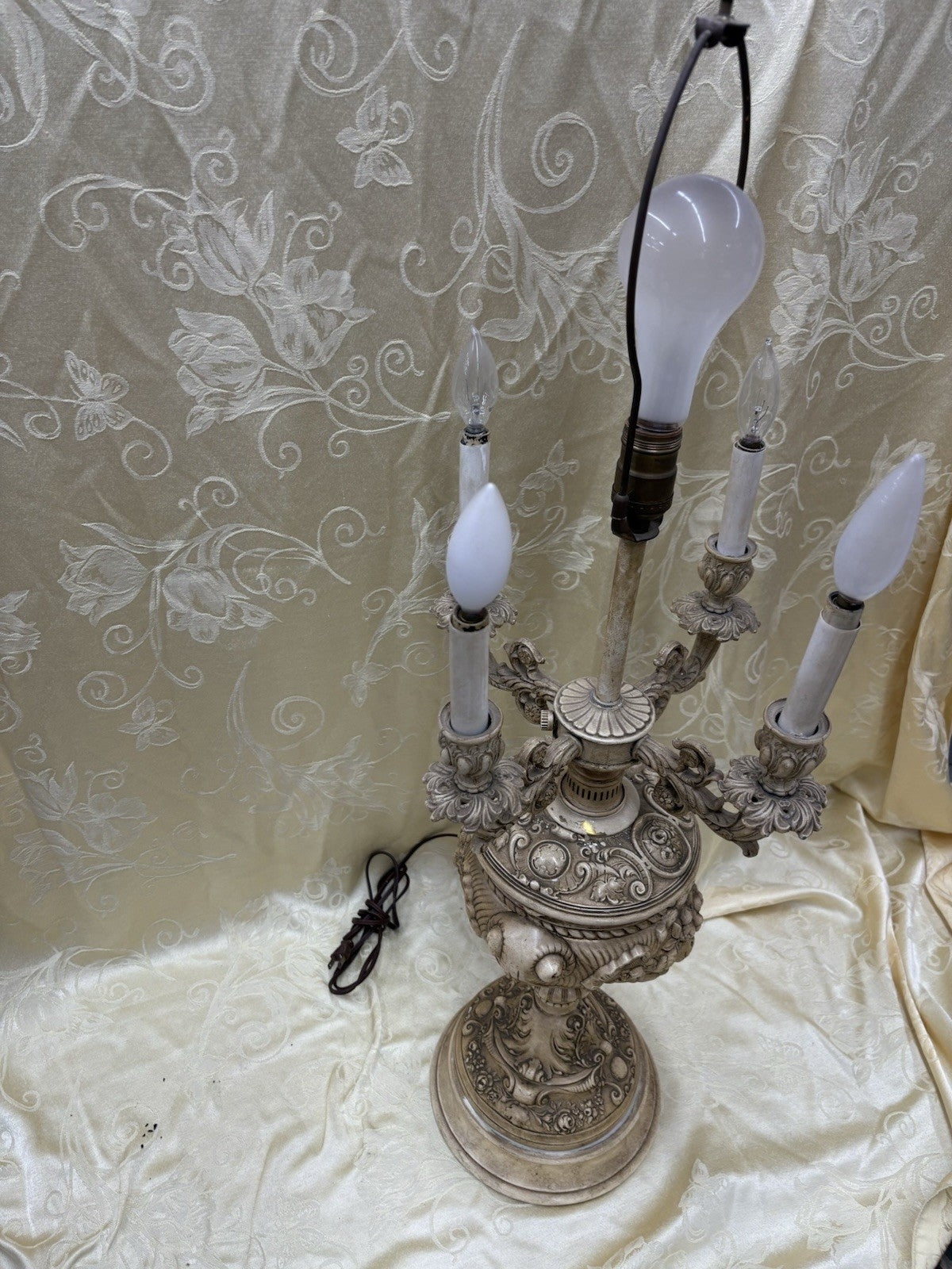 55229 Pair Fancy Mid Century Candelabra Table Lamps 