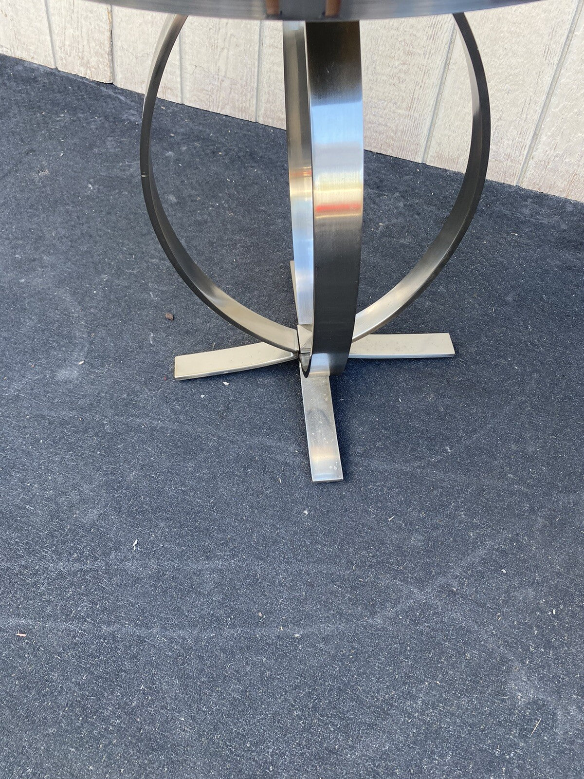 65722    Marble Top Modern Chrome and Marble Lamp Table Stand