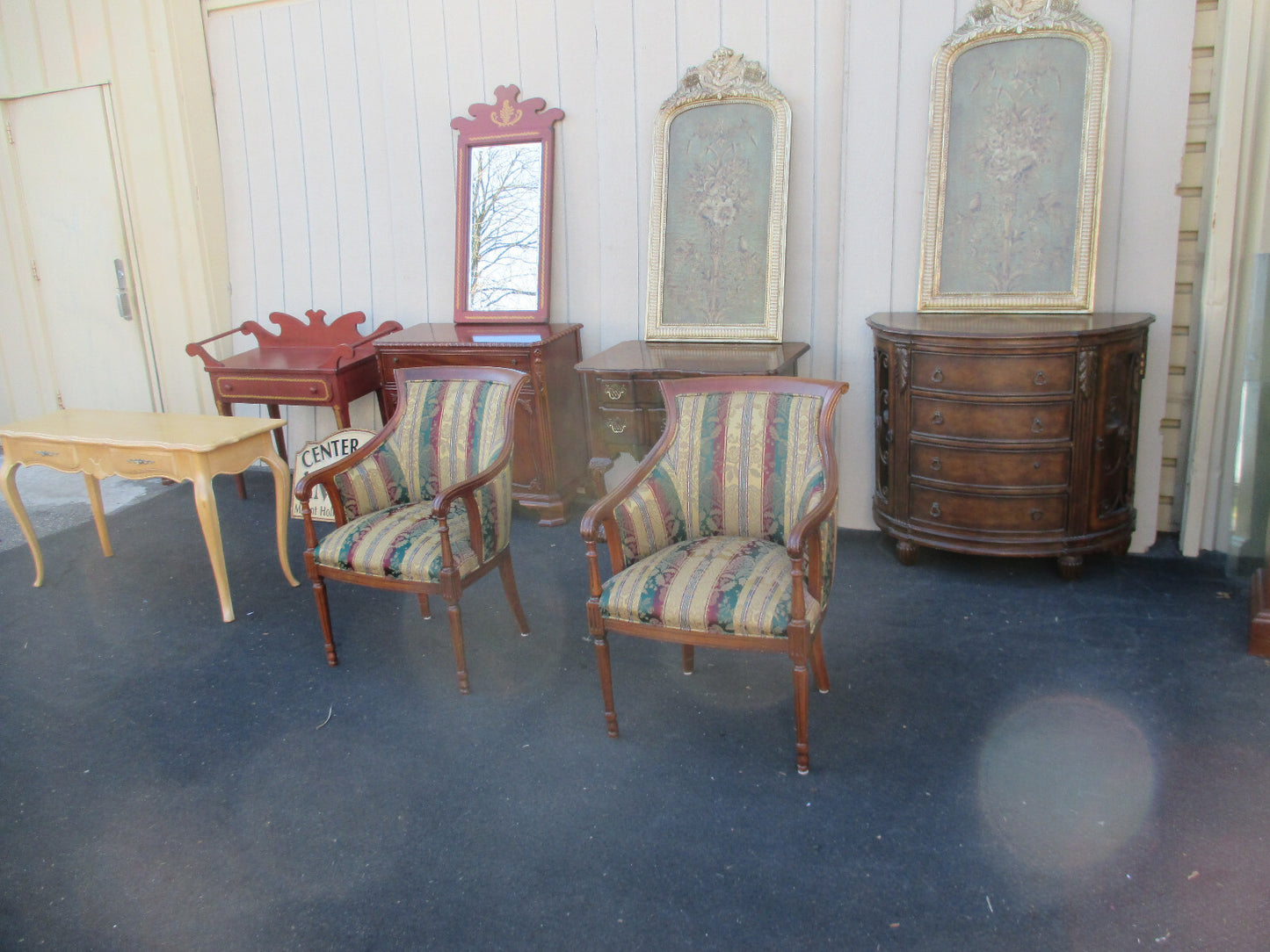 54541 Mirrored MID CENTURY Modern Glass Lamp Table Stand w/ Drawer Nightstand