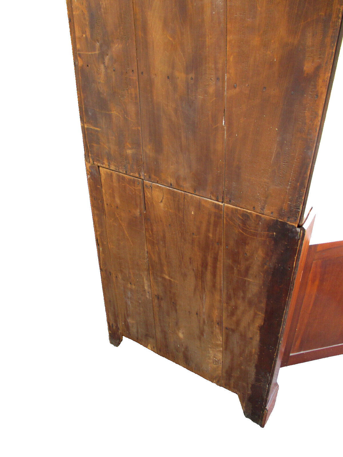 63376  Antique Primitive Pine Country  Corner China Cabinet 2 Piece