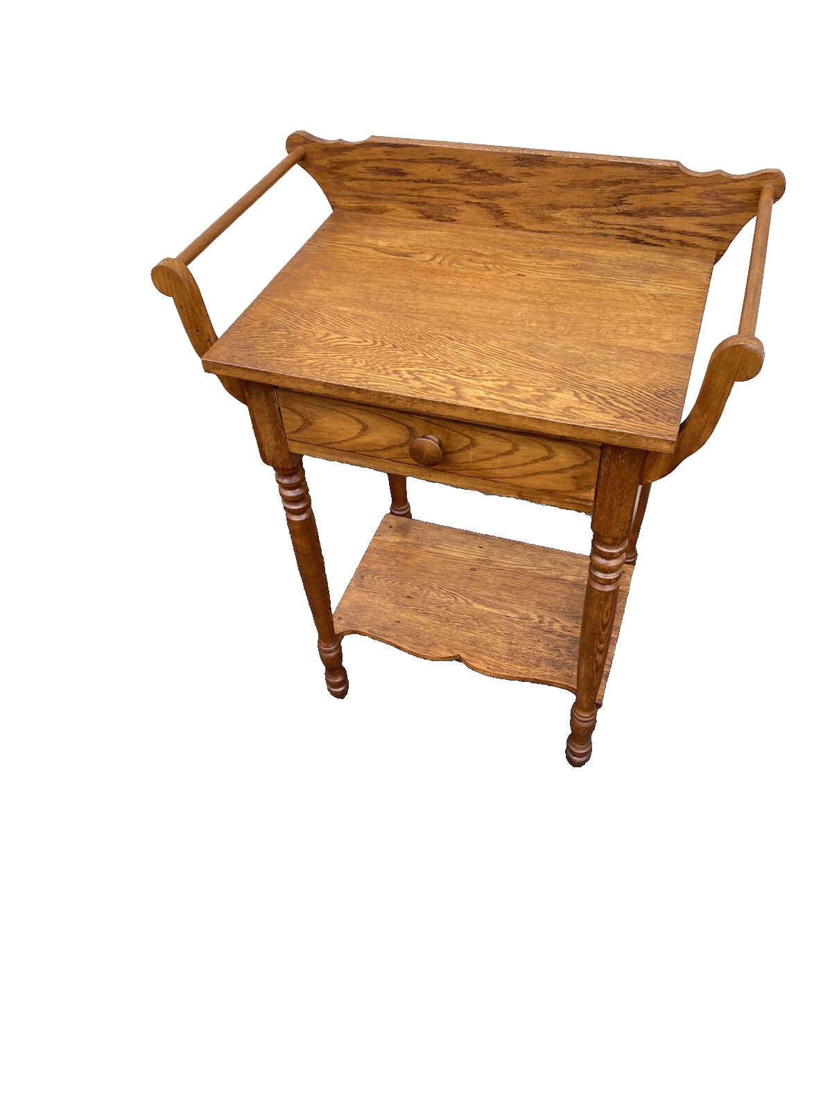 66326 Antique Oak Nightstand End Table Stand