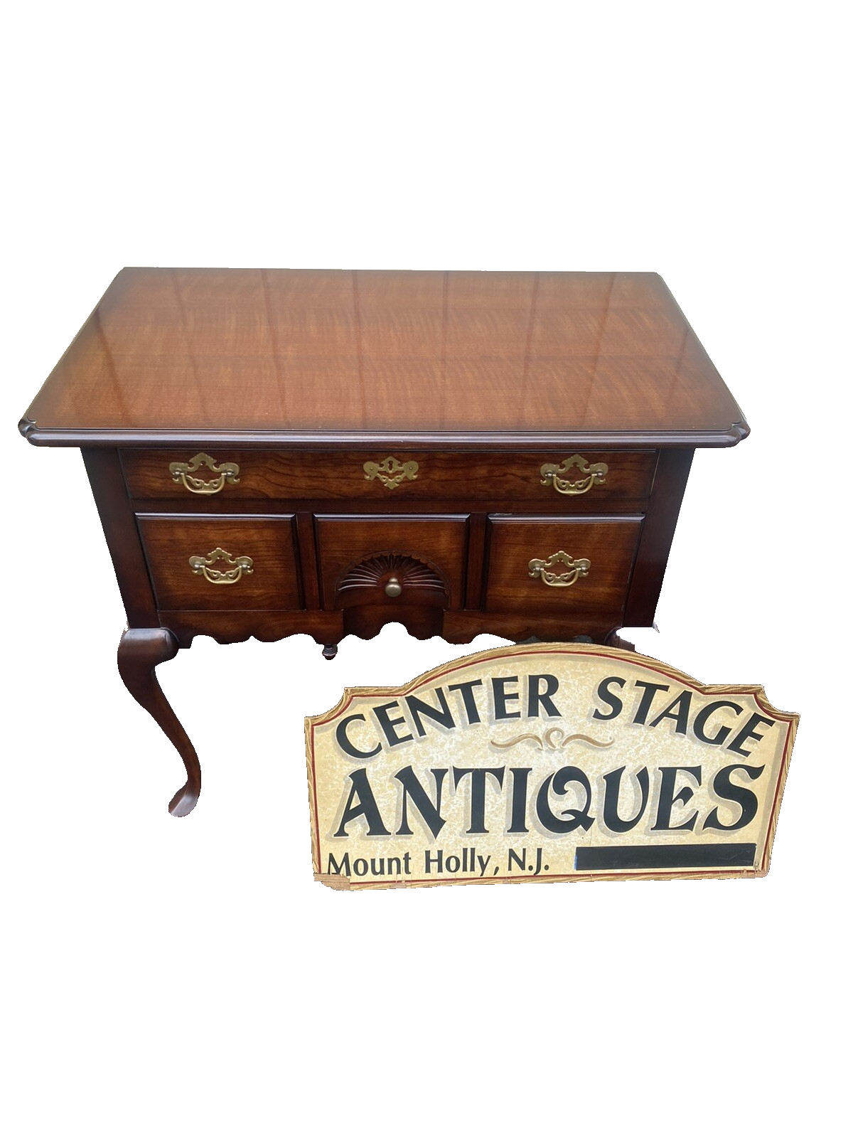 65740 Mahogany Queen Anne Low Boy Dresser Chest