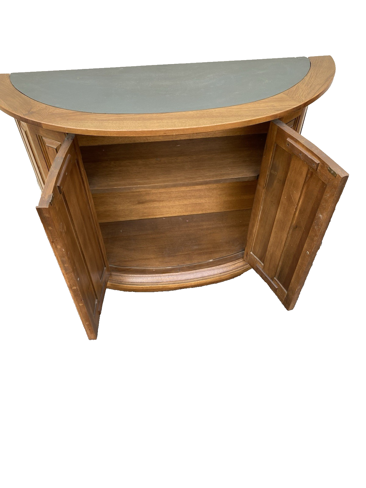 66619 Modern Half Round Decorator Cabinet Console Stand