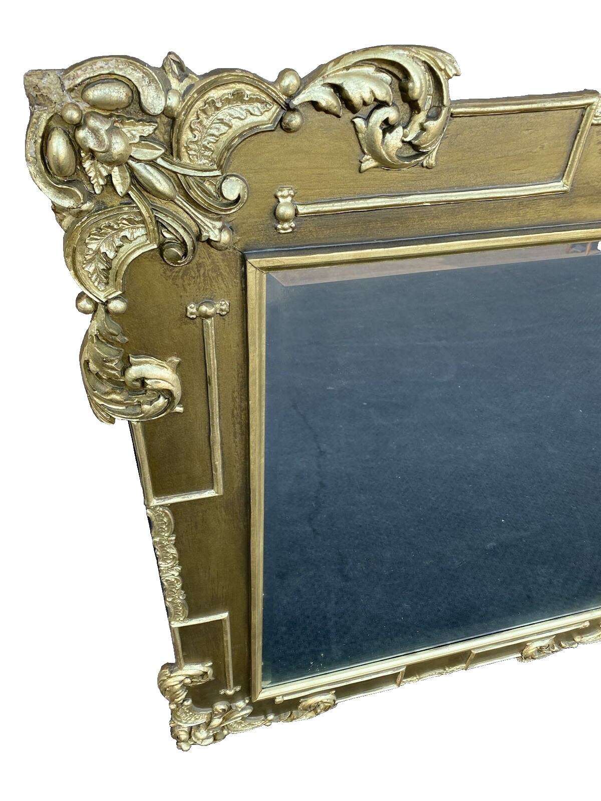 64893  Fancy Wood and Gesso Gold  Accent Mirror
