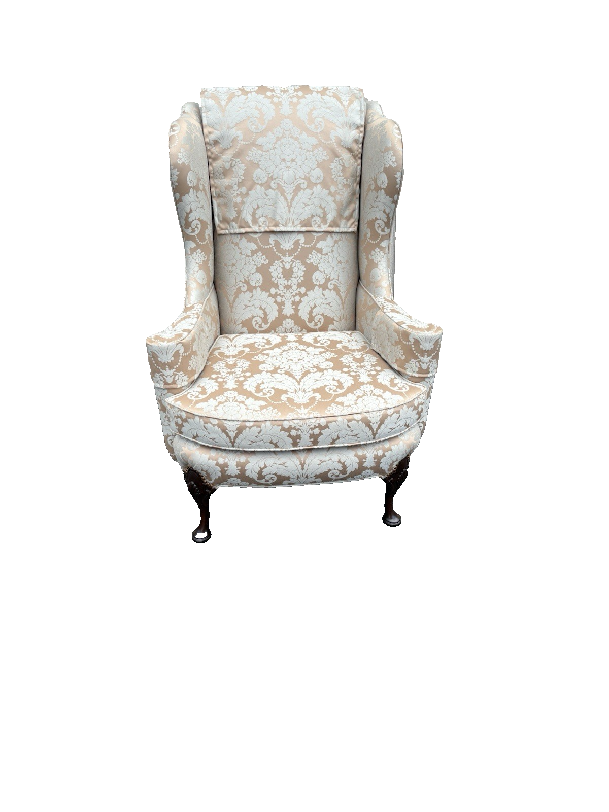 66866   Quality Queen Anne Wing Chair with Arm Covers