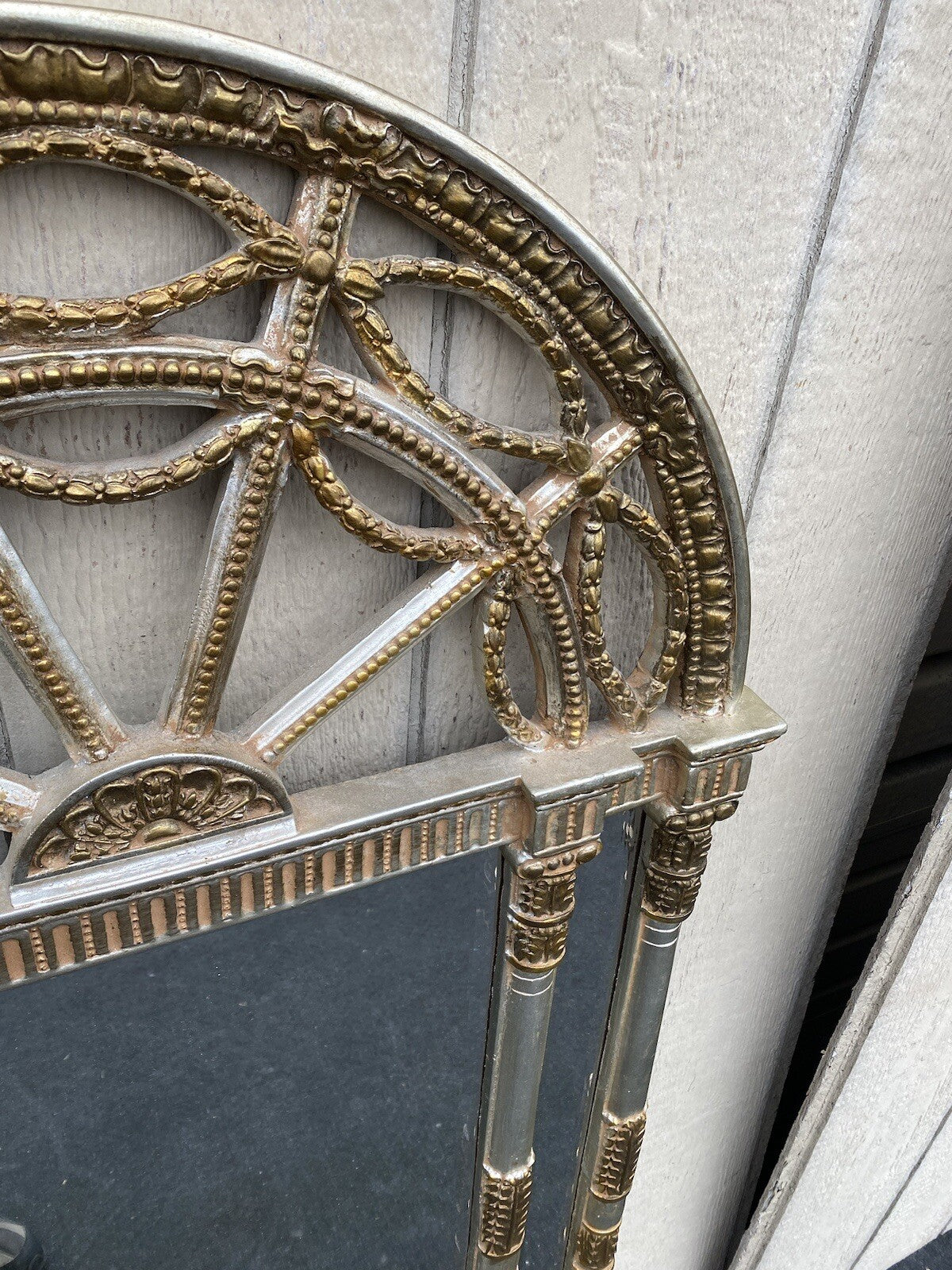 64843 Fancy Decorator Silver Carved  Mirror