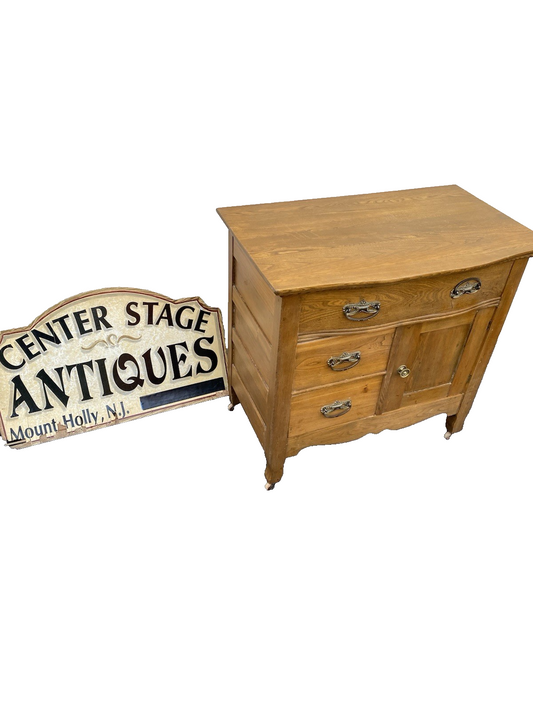 66602   Antique Victorian Oak Washstand Dresser Chest