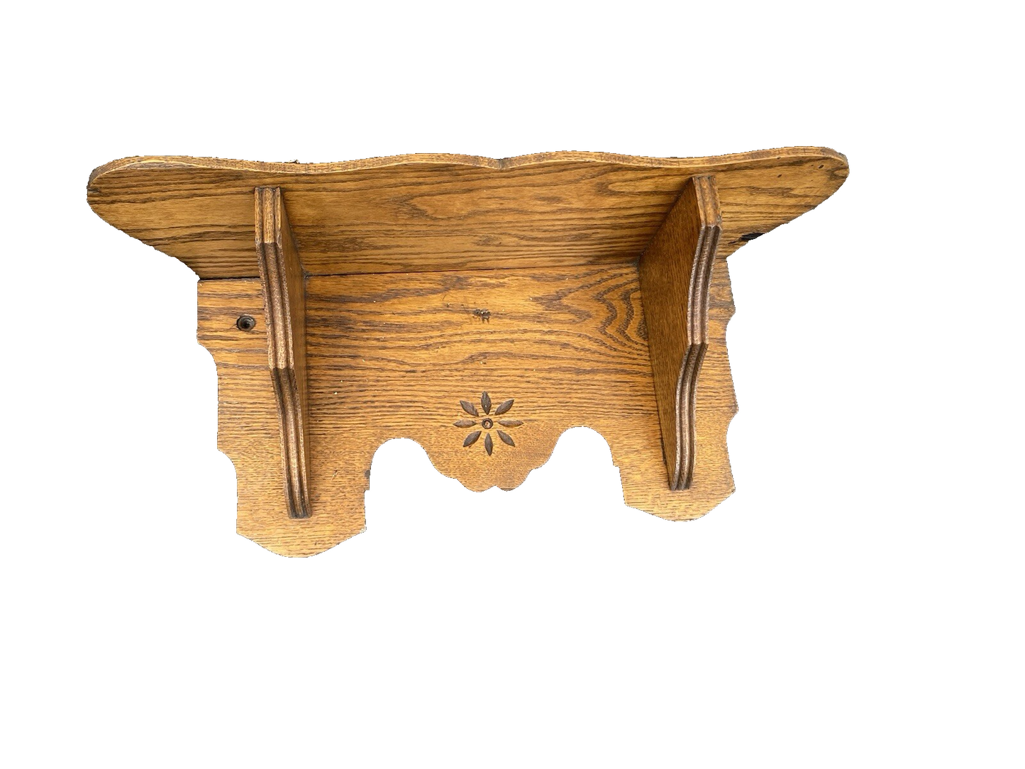 66005 Antique Victorian Oak Whatnot Wall Shelf Mantle Clock Shelf