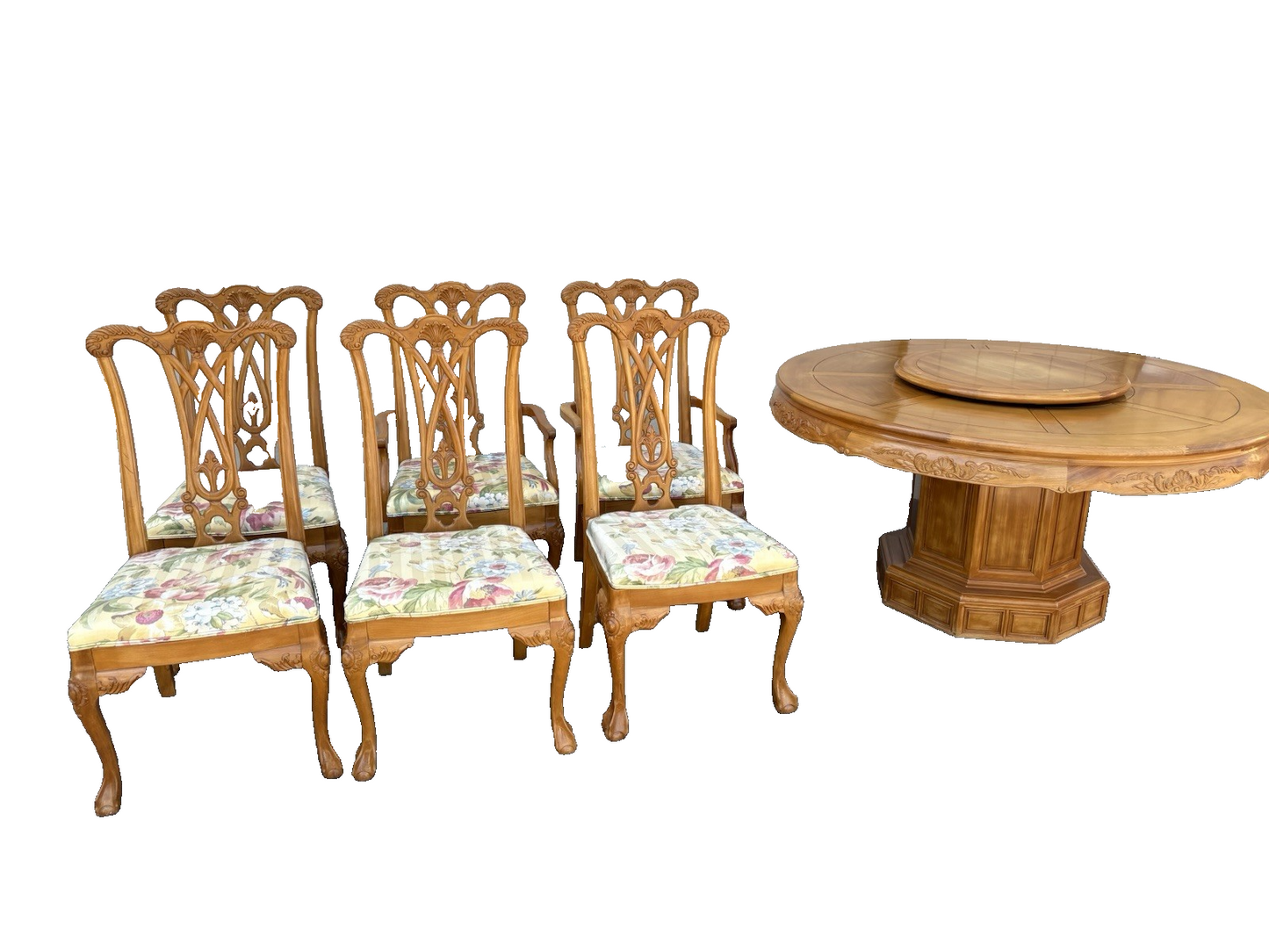 66990   Oriental Dining Table with 6 Chair s Chairs FEFCO Furniture