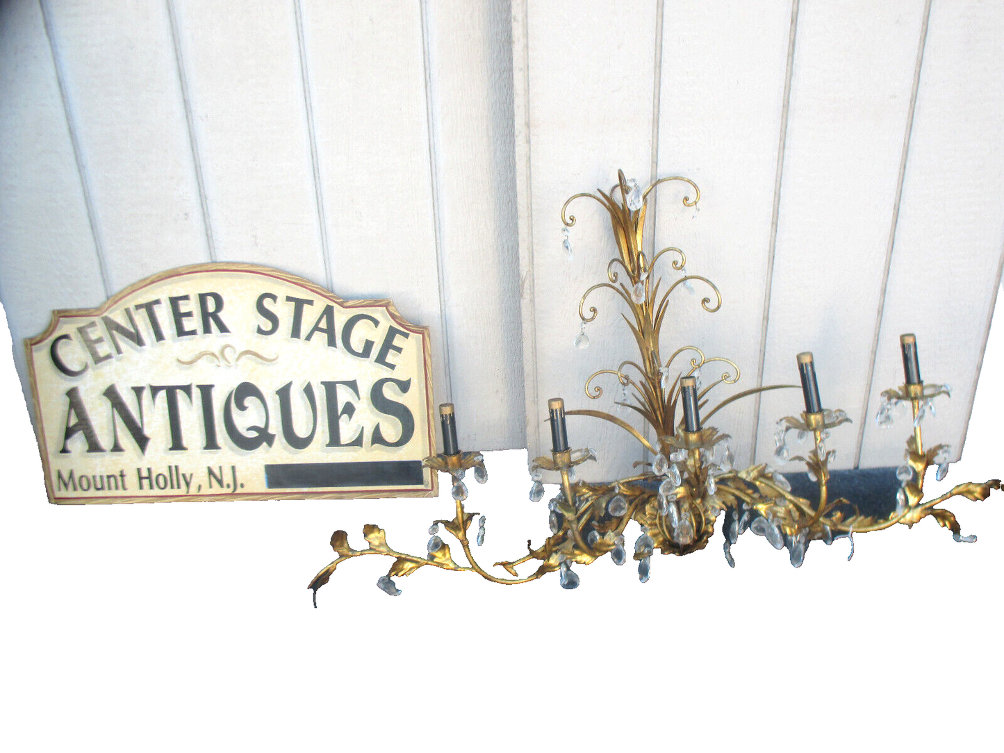 64002   Mid Century Decorator Wall Sconce with Prisms