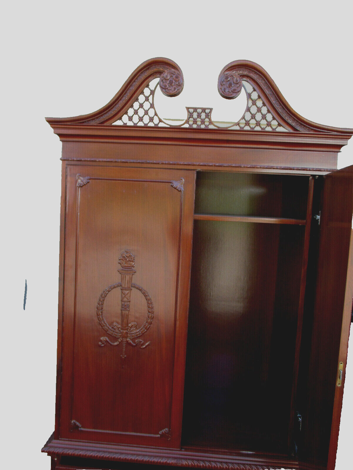 63124 Solid Mahogany Linen Cabinet High Chest Cabinet Wardrobe Chifferobe 