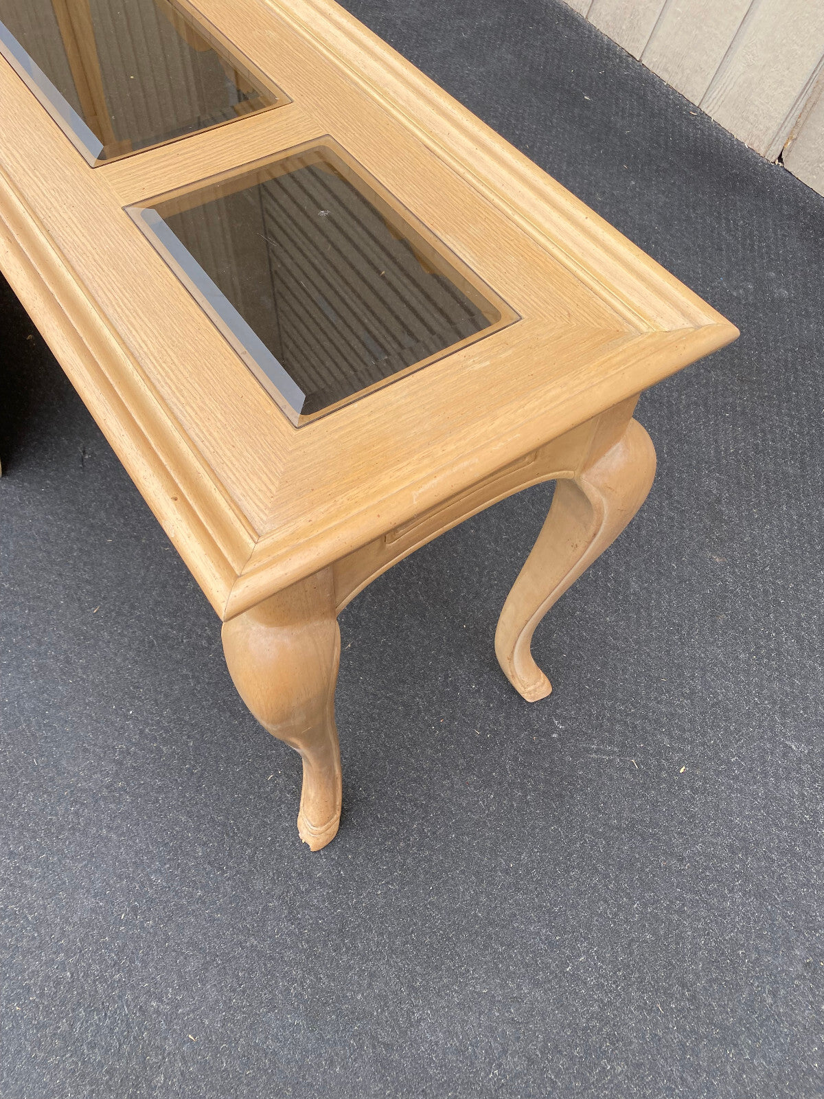 64557   Romantic Shabby Console Hall Table Stand Glass Inserts