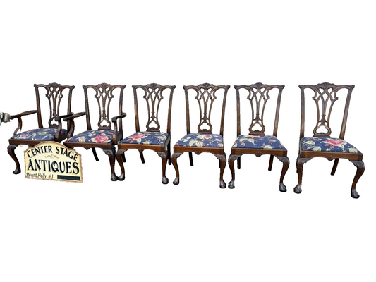 00001 Set of 6 Chippendale Dining Chair s Chairs