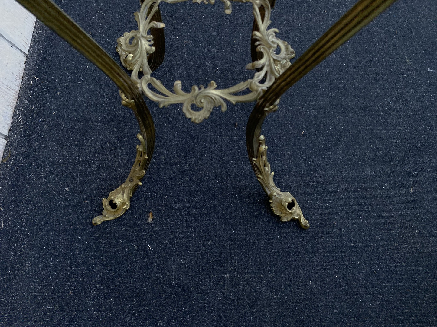 66370 Fancy Victorian Brass and Onyx Stand.