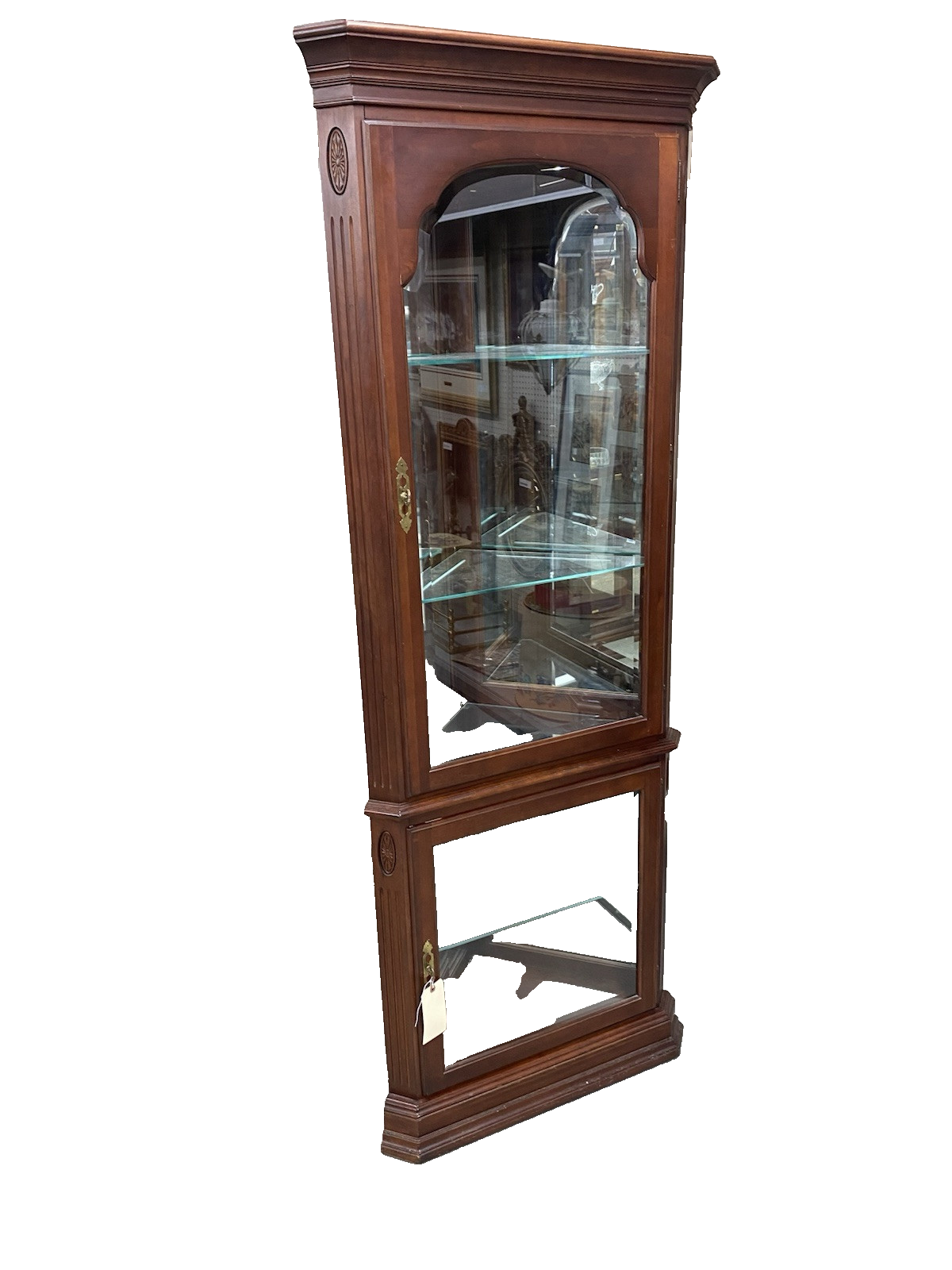 64464 ETHAN ALLEN Mahogany Brittish Classics Corner Cabinet Curio