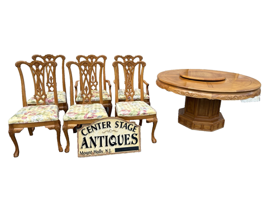 66990   Oriental Dining Table with 6 Chair s Chairs FEFCO Furniture