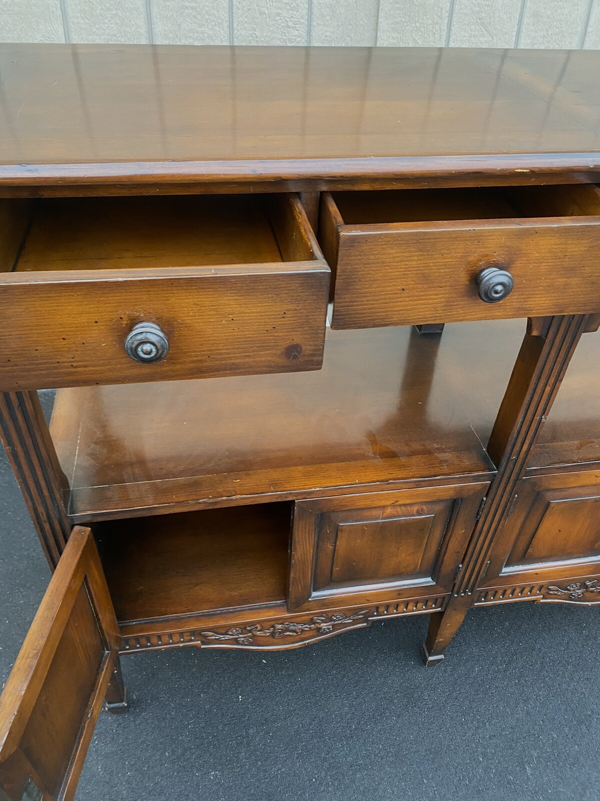 66333  Tall Decorator Sideboard Cabinet  Curio Bookcase