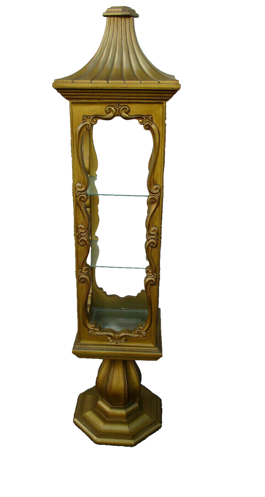 62471 Mid Century Modern Gold Curio Cabinet Etergie