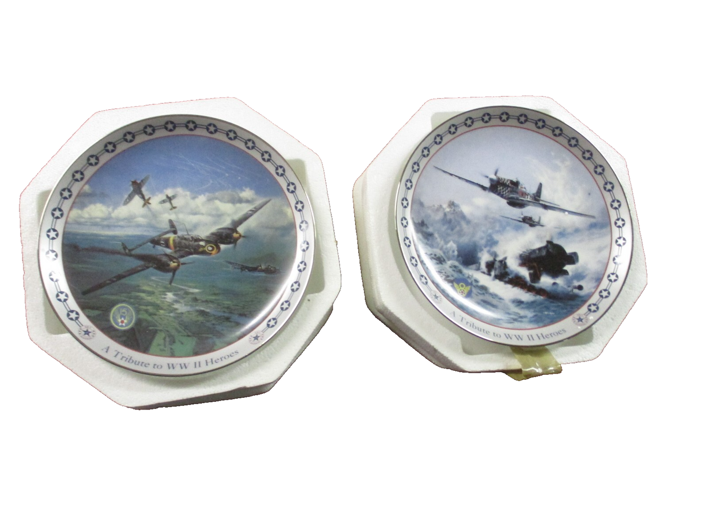 ES 04:   3 Military Plates 1 With JOHN Wayne Franklin Mint  +   2 Heinz Krebs