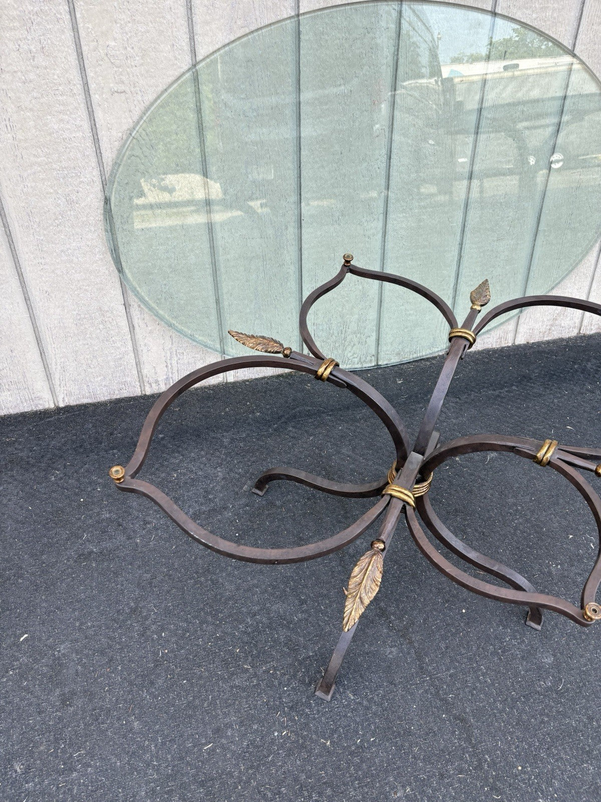 66754   Modern Iron and Glass Coffee Table QUALITY Made