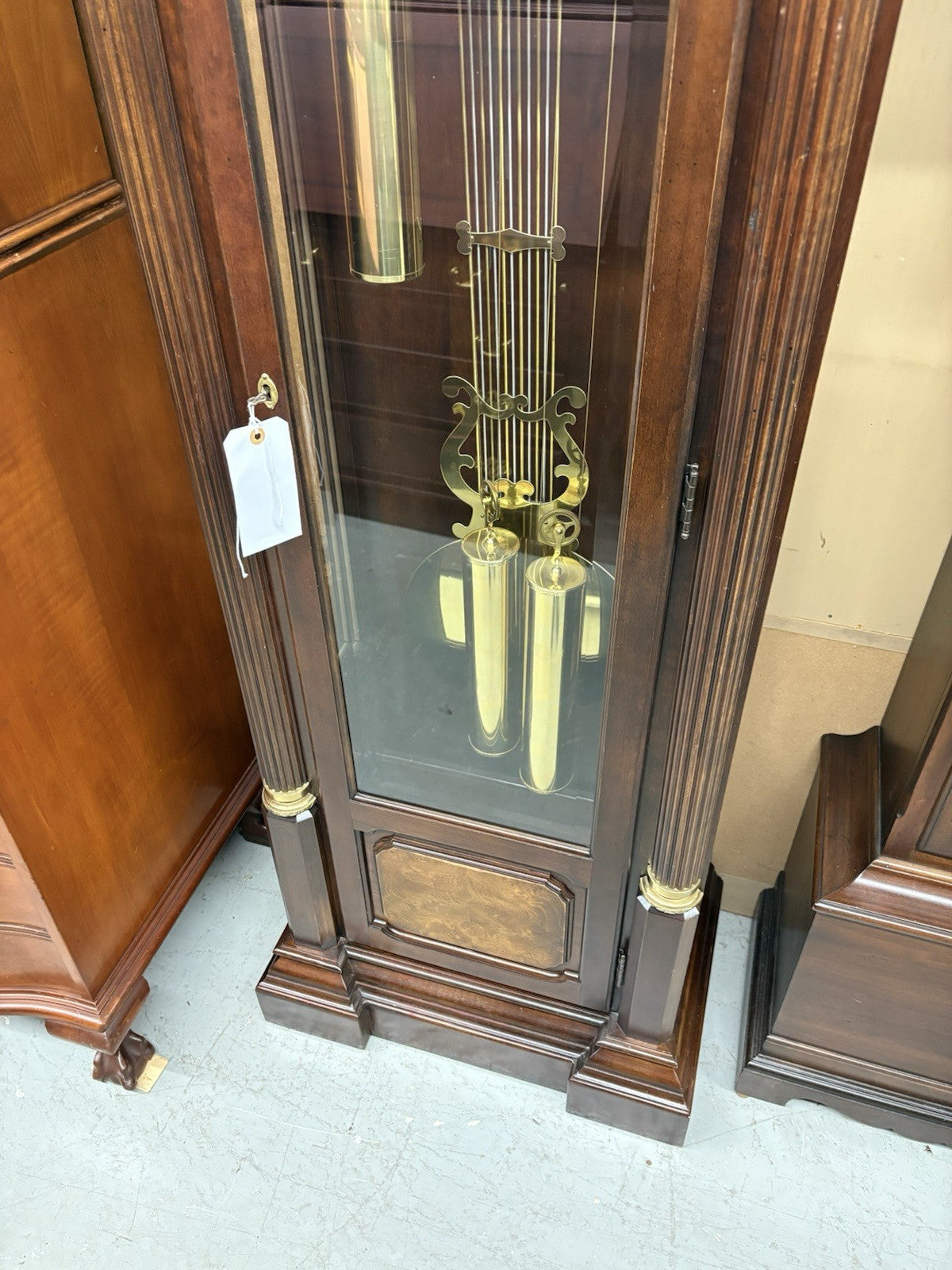 66053 RIDGEWAY Grandfather Clock Professionally Serviced Good Working Condition