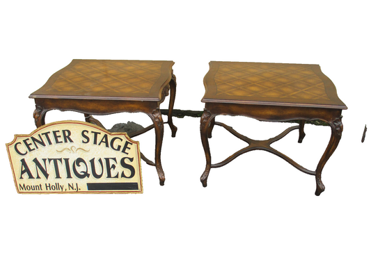 49346  Pair French Country Lamp Table Nightstand s