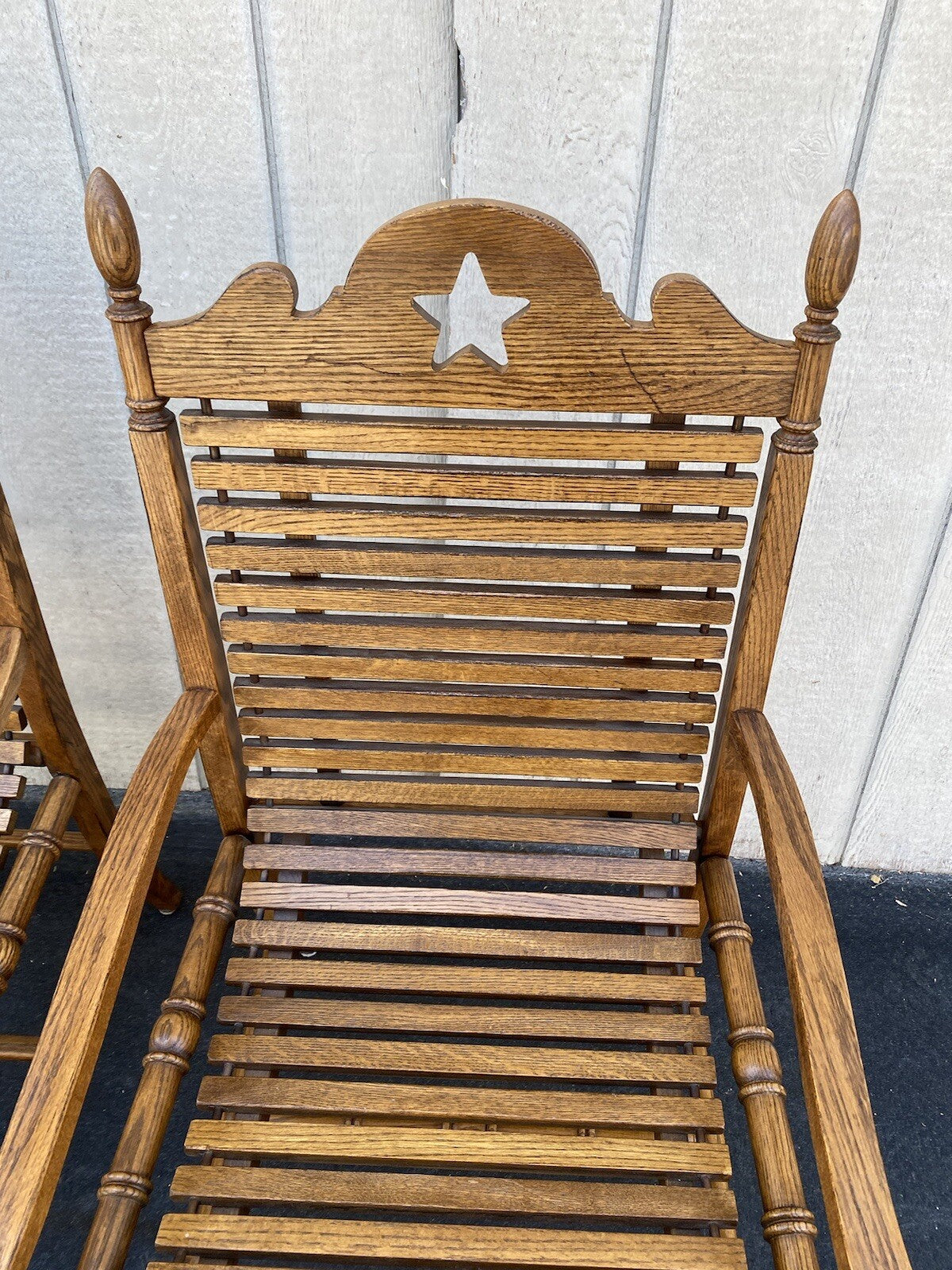 65524 Pair Oak Slate seat Chairs Chair s Armchairs