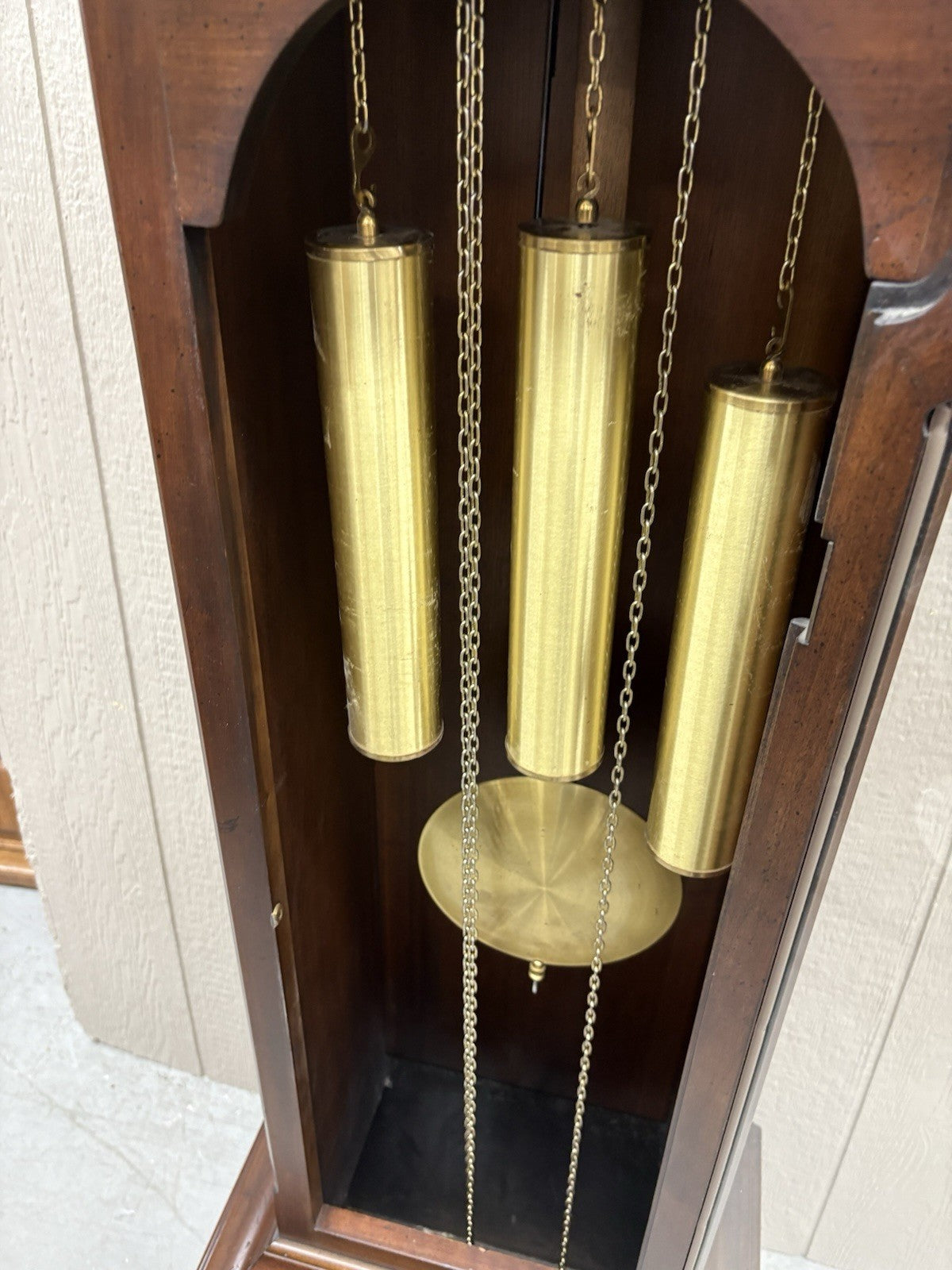 57046 TREND Mahogany Grandfather Clock Good Working Condition.