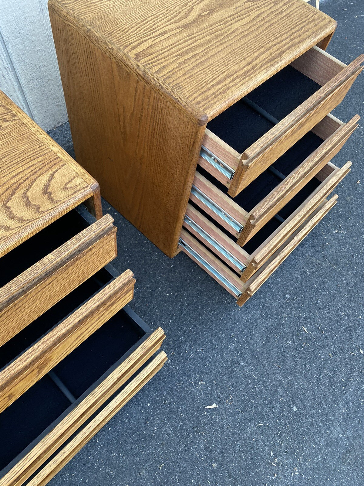 66261   PAIR   Oak 4 Drawer File Cabinets