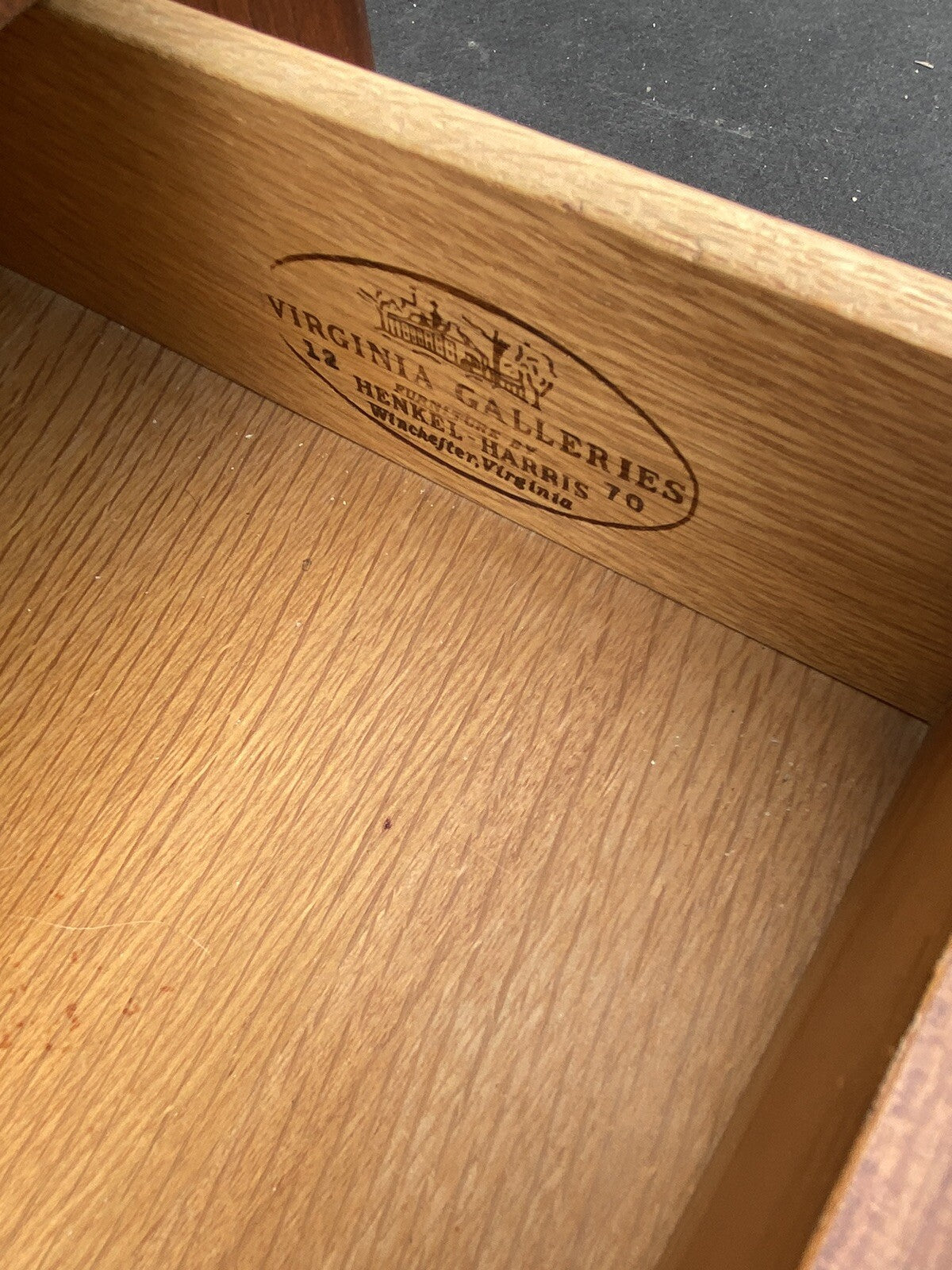 65416 HENKEL HARRIS Queen Anne 2 Piece Highboy Chest Dresser