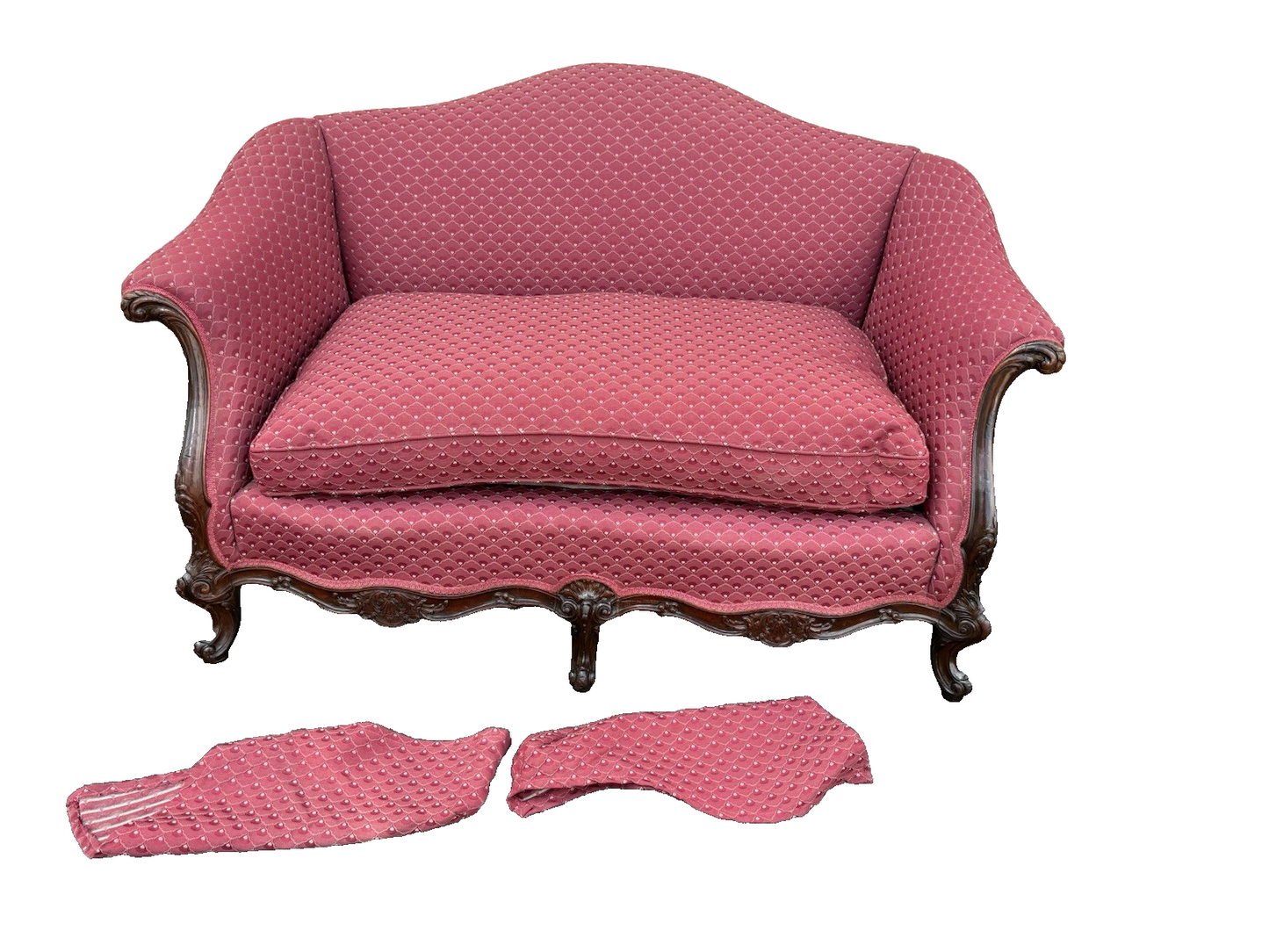 66703   Antique CUSTOM CRAFTED Louis XV Loveseat Sofa Couch Settee