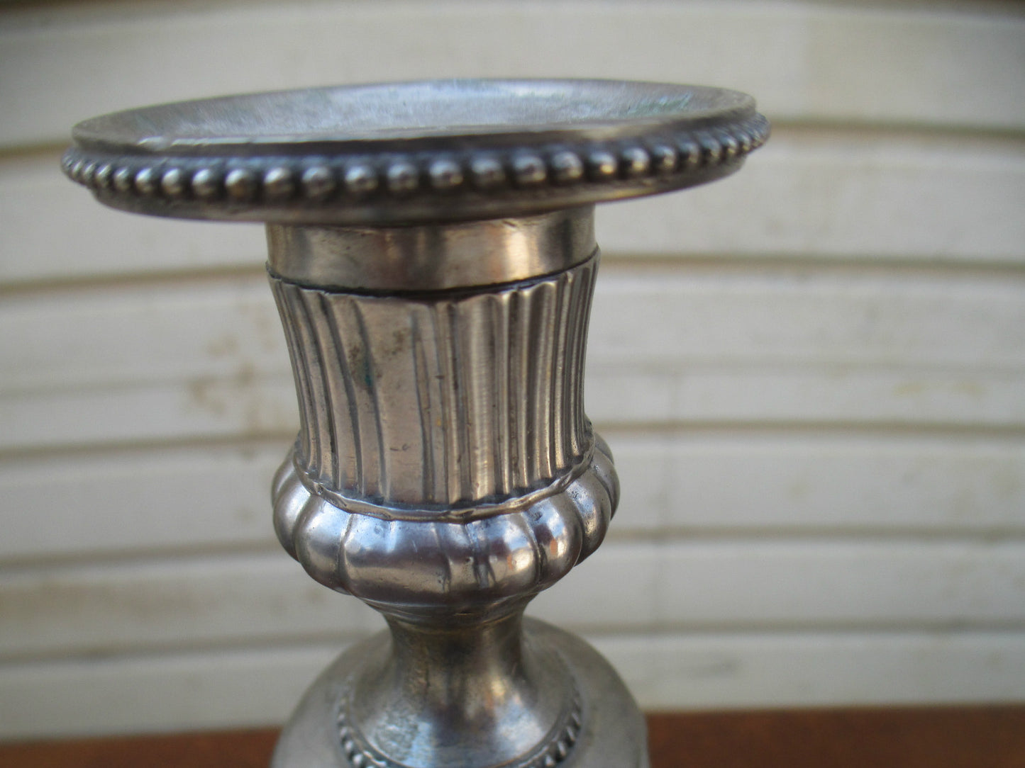 COL WS: Pair Fancy Silver Metal Fancy Candle Sticks