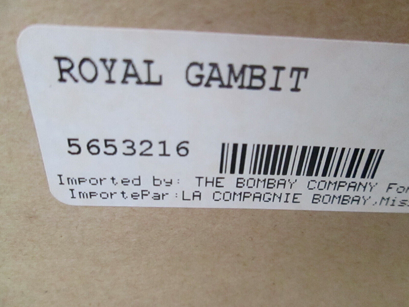 56537 ROYAL GAMBIT BOMBAY Picture Print in Fancy frame