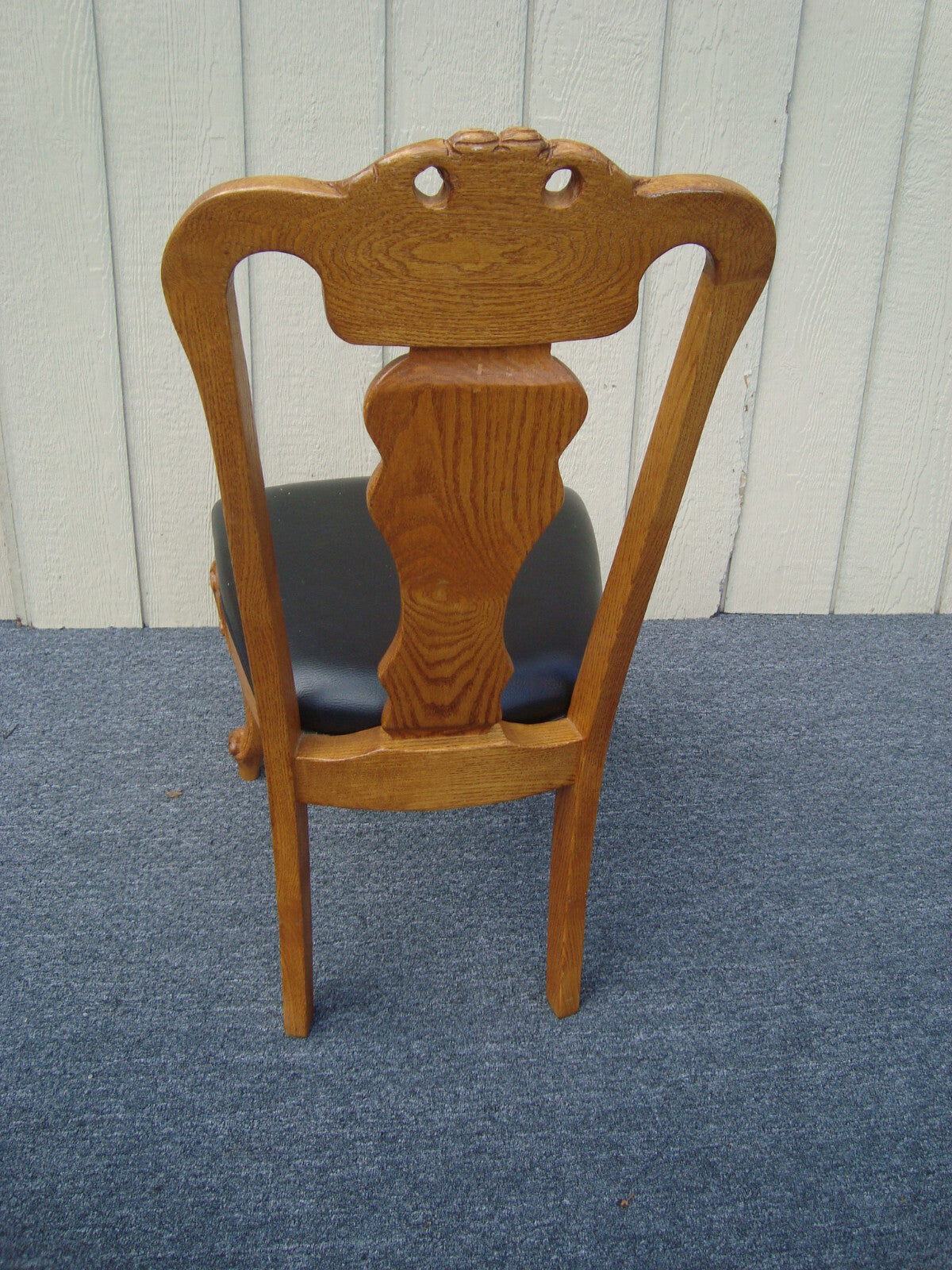 61327  Pair Solid Hand Carved Oak Dining Accent Chairs MONA LISA FURNITURE ??