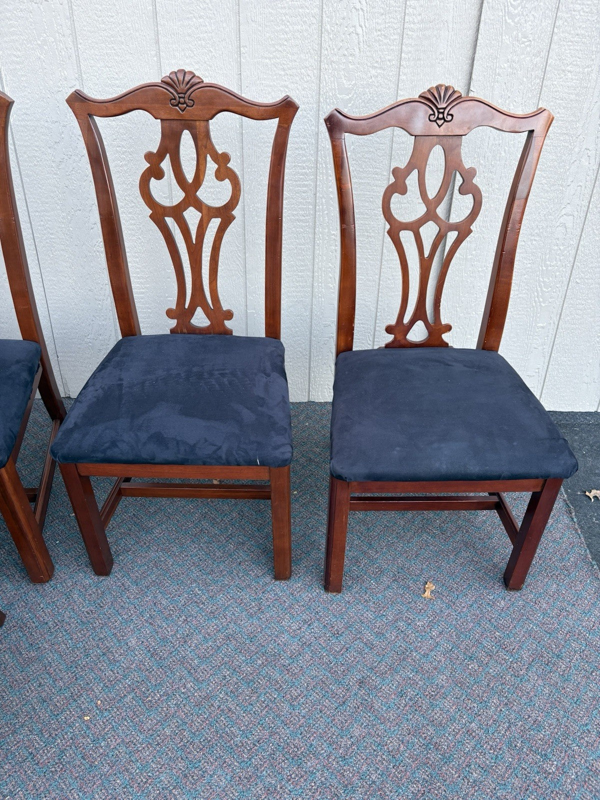 67163 Set of 8 Mahogany SUMTER Cabinet  Dining Chair s